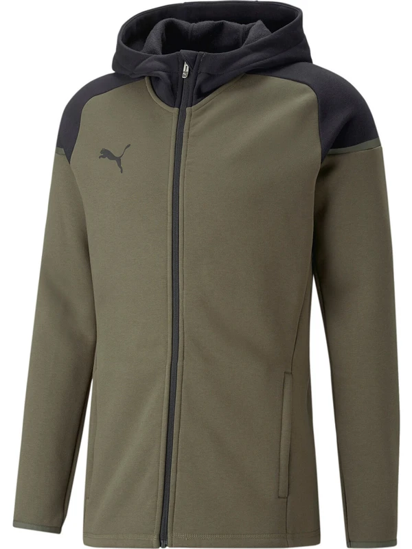 Puma Teamcup Casuals Hooded Jkt Erkek Futbol Ceketi 65798735 Haki