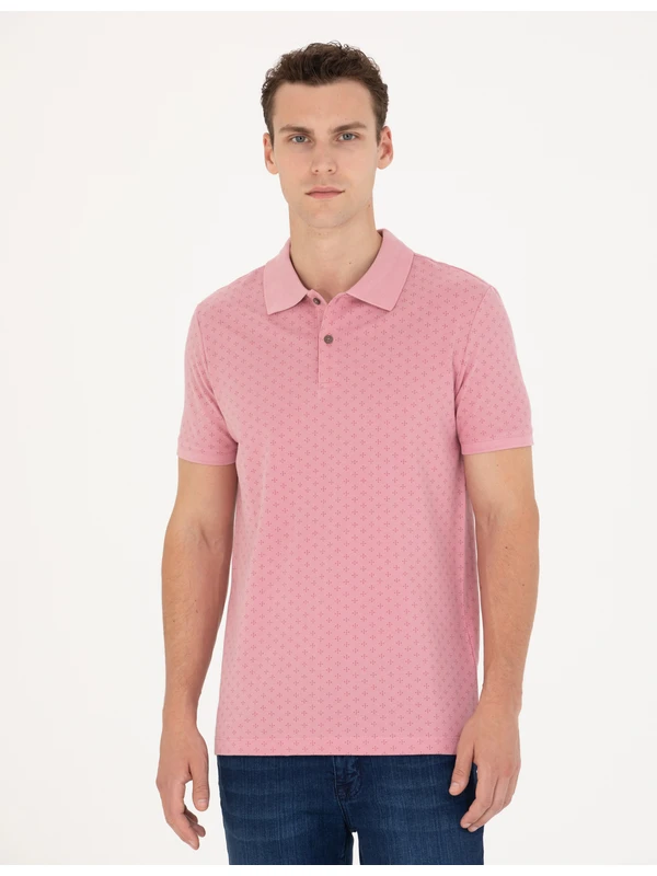 Pierre Cardin Erkek Pembe Slim Fit Polo Yaka Tişört 50273574-VR026