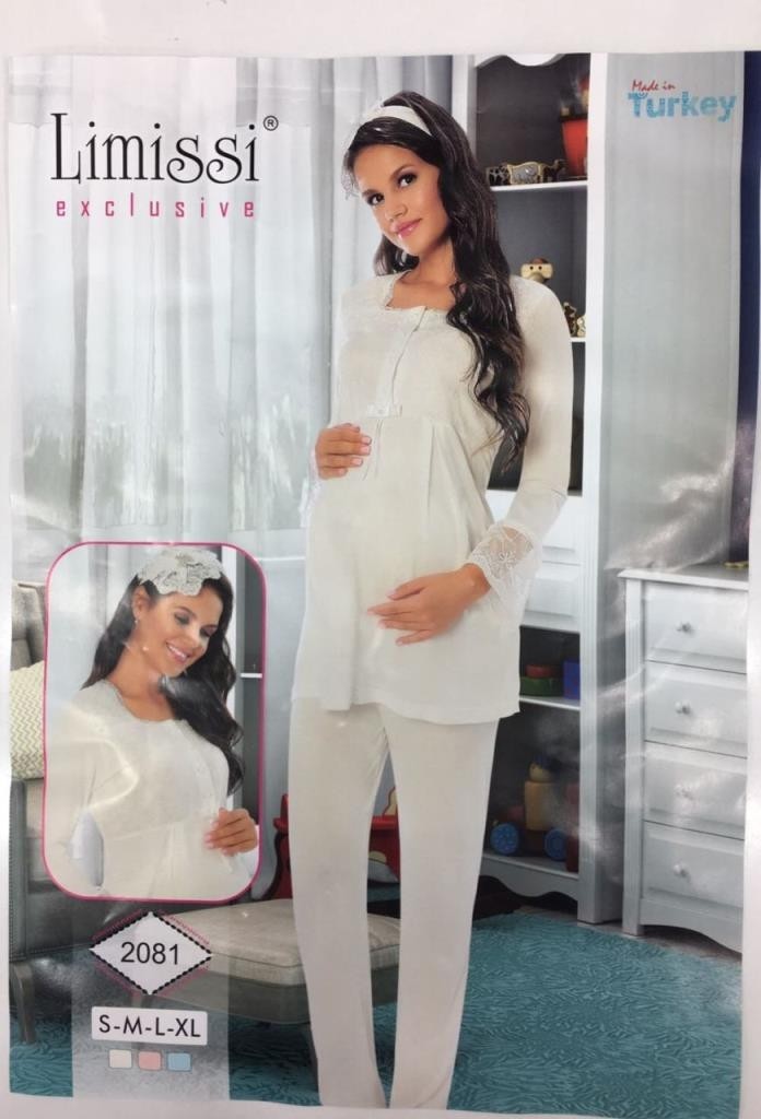 Limissi 2081 Hamile Lohusa Dantelli Lohusa Pijaması