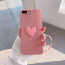 Zebana Apple iPhone 8 Plus Kılıf Zebana Kalpli Love Kılıf Rose Gold