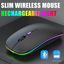 Alfa MEC Tüm Cihazlara Uyumlu Mouse Bluetooth Wireless Şarjlı Fare 2.4g Macbook iPad Bilgisayar Telefon