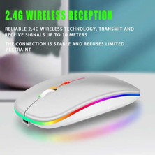 Alfa MEC Tüm Cihazlara Uyumlu Mouse Bluetooth Wireless Şarjlı Fare 2.4g Macbook iPad Bilgisayar Telefon