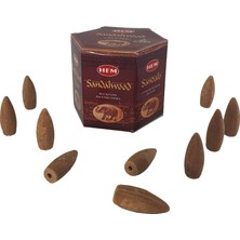 Hediye Kesesi Sandal Ağacı (Sandalwood) Geri Akış Şelale 10'lu Tütsü Mumu