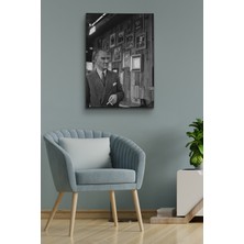 Sennight Atatürk Portre Tablosu Mustafa Kemal Atatürk Dikdörtgen Dekoratif Kanvas Tablo