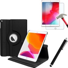 Smody iPad 9.nesil 8.nesil 7.nesil 10.2 Inç 360 Dönerli Standlı Kapaklı Kılıf + Temperli Cam + Kalem