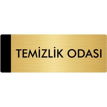 Özarslan Dizayn Metal Yönlendirme Levhası Departman Kapı İsimliği Temizlik Odası 5 x 20 cm Altın