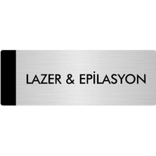 Özarslan Dizayn Metal Yönlendirme Levhası Departman Kapı İsimliği Lazer & Epilasyon 5 x 20 cm Gümüş