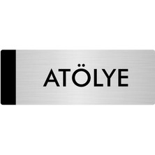 Özarslan Dizayn Metal Yönlendirme Levhası Departman Kapı İsimliği Atölye 5 x 20 cm Gümüş