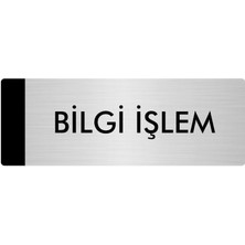 Özarslan Dizayn Metal Yönlendirme Levhası Departman Kapı İsimliği Bilgi Işlem 5 x 20 cm Gümüş