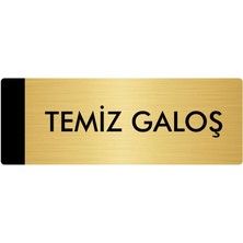 Özarslan Dizayn Metal Yönlendirme Levhası Departman Kapı İsimliği Temiz Galoş 7 x 20 cm Altın