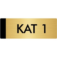 Özarslan Dizayn Metal Yönlendirme Levhası Departman Kapı İsimliği Kat 1 5 x 20 cm Altın