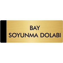 Özarslan Dizayn Metal Yönlendirme Levhası Departman Kapı İsimliği Bay Soyunma Dolabı 5 x 20 cm Altın
