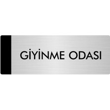 Özarslan Dizayn Metal Yönlendirme Levhası Departman Kapı İsimliği Giyinme Odası 5 x 20 cm Gümüş