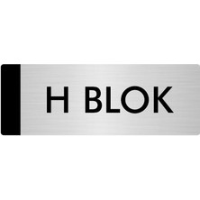 Özarslan Dizayn Metal Yönlendirme Levhası Departman Kapı İsimliği H Blok 5 x 20 cm Gümüş