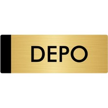 Özarslan Dizayn Metal Yönlendirme Levhası Departman Kapı İsimliği Depo 5 x 20 cm Altın
