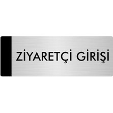 Özarslan Dizayn Metal Yönlendirme Levhası Departman Kapı İsimliği Ziyaretçi Girişi 5 x 20 cm Gümüş