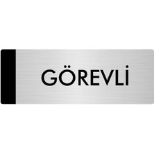 Özarslan Dizayn Metal Yönlendirme Levhası, Departman Kapı Isimliği Görevli 5X20 cm Gümüş Renk