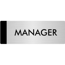 Özarslan Dizayn Metal Yönlendirme Levhası Departman Kapı İsimliği Manager 5 x 20 cm Gümüş