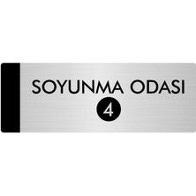 Özarslan Dizayn Metal Yönlendirme Levhası Departman Kapı İsimliği Soyunma Odası(4) 5 x 20 cm Gümüş