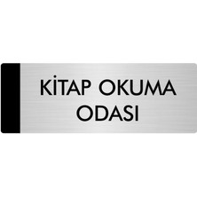 Özarslan Dizayn Metal Yönlendirme Levhası Departman Kapı İsimliği Kitap Okuma Odası 5 x 20 cm Gümüş