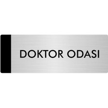 Özarslan Dizayn Metal Yönlendirme Levhası Departman Kapı İsimliği Doktor Odası 10 x 20 cm Gümüş