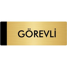 Özarslan Dizayn Metal Yönlendirme Levhası Departman Kapı İsimliği Görevli 10 x 20 cm Altın