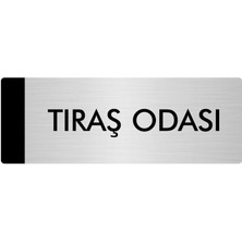 Özarslan Dizayn Metal Yönlendirme Levhası Departman Kapı İsimliği Traş Odası 5 x 20 cm Gümüş