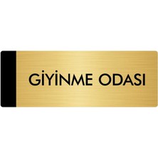 Özarslan Dizayn Metal Yönlendirme Levhası Departman Kapı İsimliği Giyinme Odası 5 x 20 cm Altın