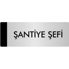 Özarslan Dizayn Metal Yönlendirme Levhası Departman Kapı İsimliği Şantiye Şefi 5 x 20 cm Gümüş