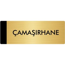 Özarslan Dizayn Metal Yönlendirme Levhası Departman Kapı İsimliği Çamaşırhane 10 x 20 cm Altın