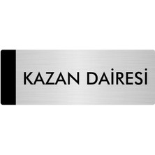 Özarslan Dizayn Metal Yönlendirme Levhası Departman Kapı İsimliği Kazan Dairesi 10 x 20 cm Gümüş