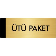 Özarslan Dizayn Metal Yönlendirme Levhası Departman Kapı İsimliği Ütü Paket 5 x 20 cm Altın