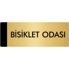 Özarslan Dizayn Metal Yönlendirme Levhası Departman Kapı İsimliği Bisiklet Odası 5 x 20 cm Altın