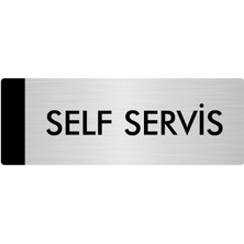 Özarslan Dizayn Metal Yönlendirme Levhası Departman Kapı İsimliği Self Servis 5 x 20 cm Gümüş