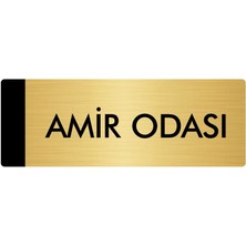 Özarslan Dizayn Metal Yönlendirme Levhası Departman Kapı İsimliği Amir Odası 7 x 20 cm Altın