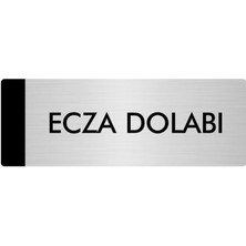 Özarslan Dizayn Metal Yönlendirme Levhası Departman Kapı İsimliği Ecza Dolabı 7 x 20 cm Gümüş