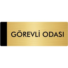 Özarslan Dizayn Metal Yönlendirme Levhası Departman Kapı İsimliği Görevli Odası 10 x 20 cm Altın