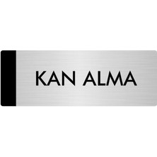 Özarslan Dizayn Metal Yönlendirme Levhası Departman Kapı İsimliği Kan Alma 10 x 20 cm Gümüş
