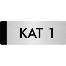 Özarslan Dizayn Metal Yönlendirme Levhası Departman Kapı İsimliği Kat 1 10 x 20 cm Gümüş