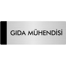 Özarslan Dizayn Metal Yönlendirme Levhası Departman Kapı İsimliği Gıda Mühendisi 10 x 20 cm Gümüş