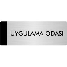 Özarslan Dizayn Metal Yönlendirme Levhası Departman Kapı İsimliği Uygulama Odası 5 x 20 cm Gümüş