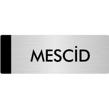Özarslan Dizayn Metal Yönlendirme Levhası Departman Kapı İsimliği Mescid 5 x 20 cm Gümüş