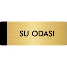 Özarslan Dizayn Metal Yönlendirme Levhası Departman Kapı İsimliği Su Odası 5 x 20 cm Altın