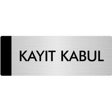 Özarslan Dizayn Metal Yönlendirme Levhası Departman Kapı İsimliği Kayıt Kabul 5 x 20 cm Gümüş