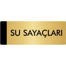 Özarslan Dizayn Metal Yönlendirme Levhası Departman Kapı İsimliği Su Sayaçları 5 x 20 cm Altın