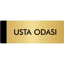 Özarslan Dizayn Metal Yönlendirme Levhası Departman Kapı İsimliği Usta Odası 7 x 20 cm Altın