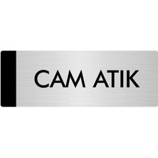 Özarslan Dizayn Metal Yönlendirme Levhası, Departman Kapı Isimliği Cam Atık 7X20 cm Gümüş Renk