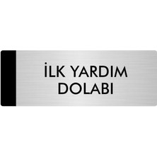 Özarslan Dizayn Metal Yönlendirme Levhası Departman Kapı İsimliği Ilk Yardım Dolabı 7 x 20 cm Gümüş