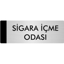 Özarslan Dizayn Metal Yönlendirme Levhası Departman Kapı İsimliği Sigara Içme Odası 5 x 20 cm Gümüş