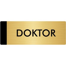 Özarslan Dizayn Metal Yönlendirme Levhası Departman Kapı İsimliği Doktor 7 x 20 cm Altın
